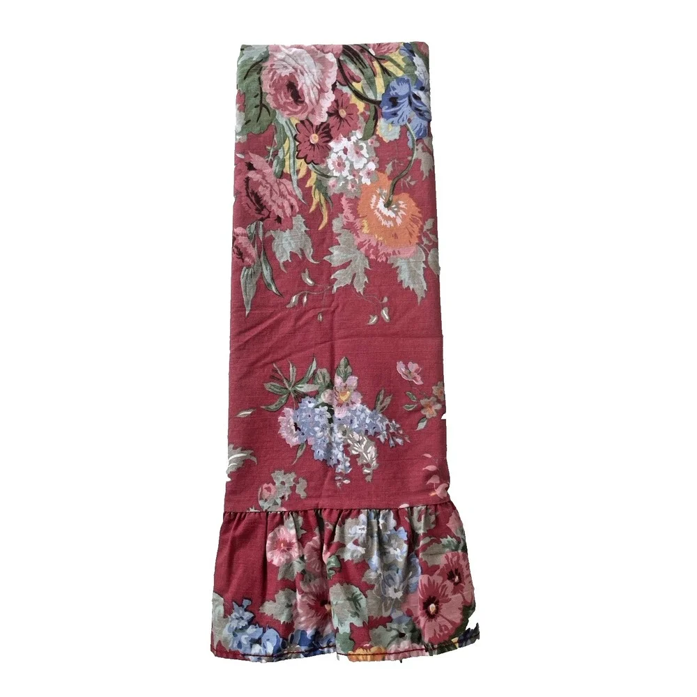 Vtg Ralph‎ Lauren  Beach House Fuchsia Floral Ruffled ONE KING Pillowcase